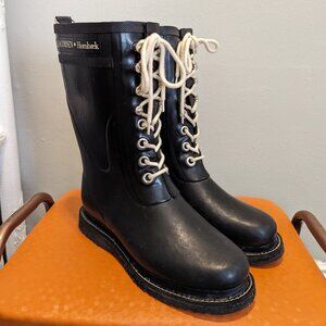Ilse Jacobsen Hornbaek Mid-calf Rubber Boots, Black, Size 38